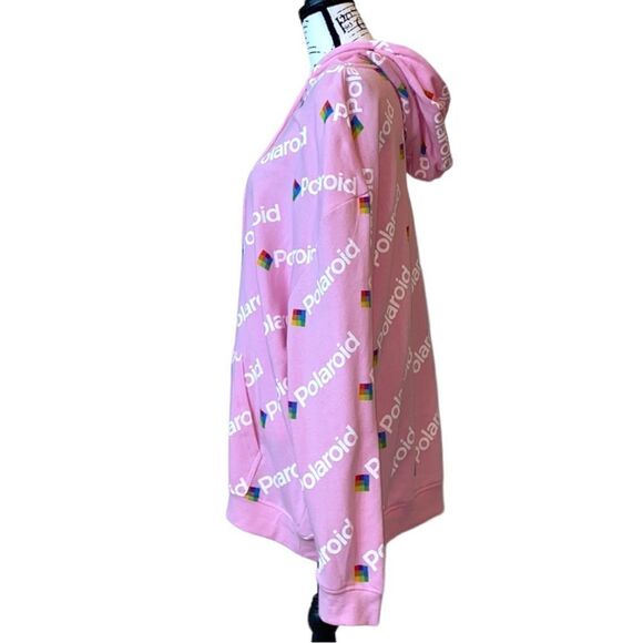 Polaroid Retro Pink Popover Kangaroo Hoodie Size XL - Picture 5 of 11